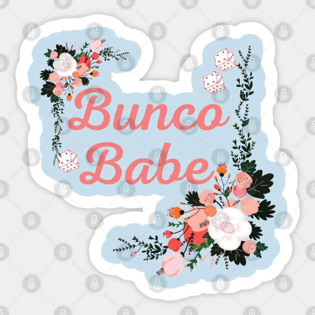 Bunco Babe Floral Dice Game Night Sticker by MalibuSun
